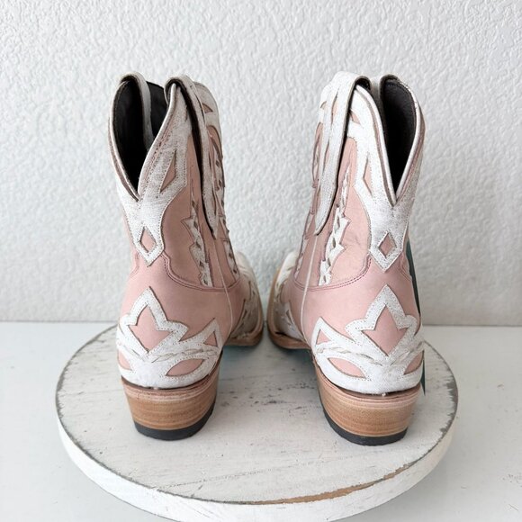 Lane CHASE THE WIND Womens Cowboy Bootie 6 Western Pink White Cowgirl Boots - Picture 3 of 11